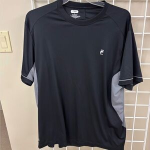 NWOT Black Fila sportswear shirt size XL. Short sleeve. Polyester #activewear